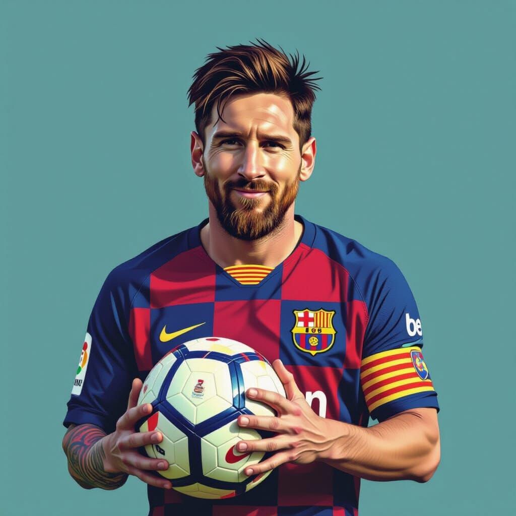 Lionel Messi Wink in Digital Art Style