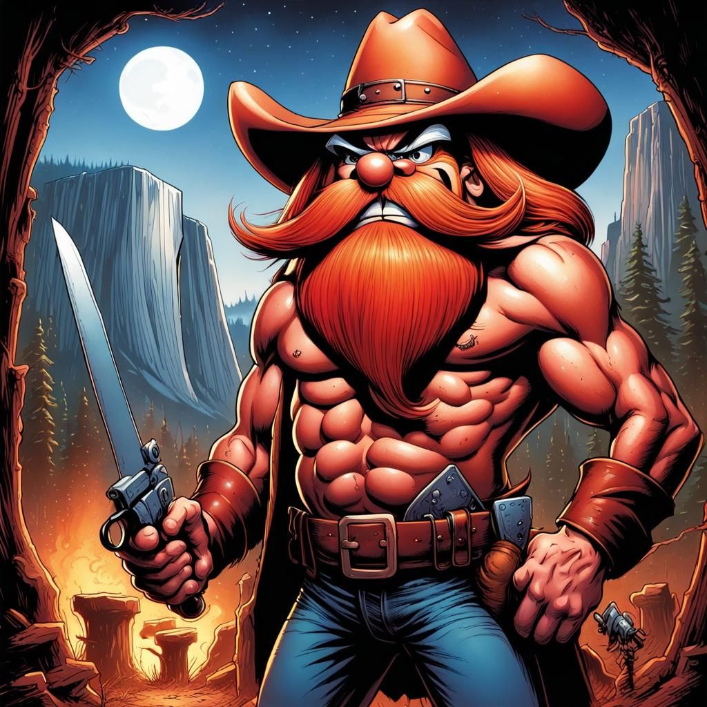 Yosemite Sam in Comic Book Style