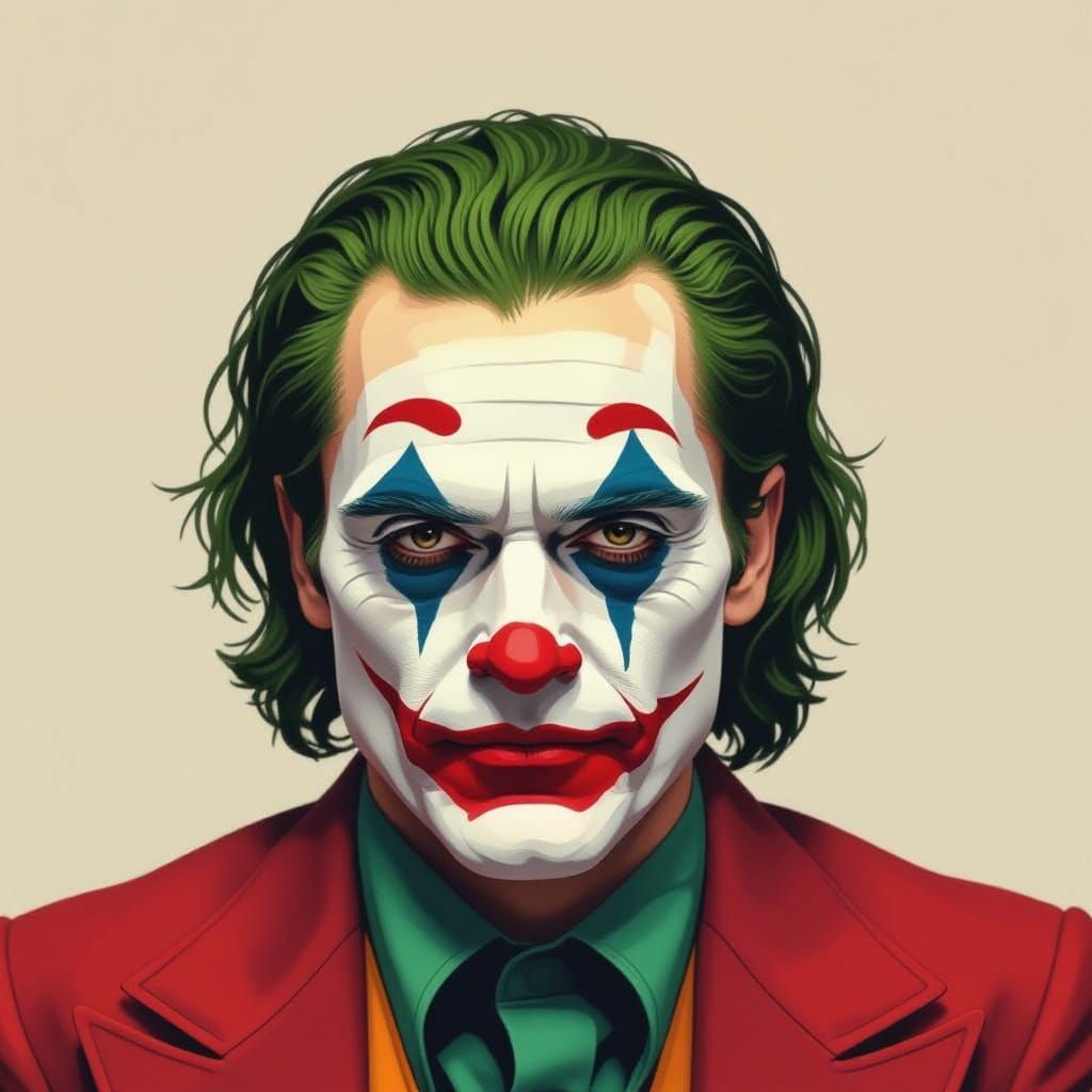 Joker Makeup Duality in Hyperrealistic Portrait
