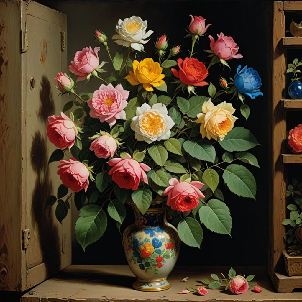 Hidden Roses Grow in Refrigerator: Impressionistic Style