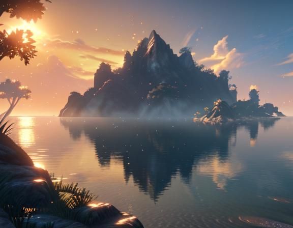 Female Amphibioid at Water's Edge in 3D