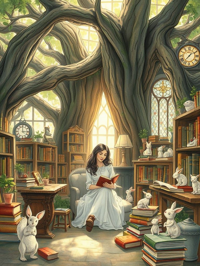 Whimsical Bookshop Inside an Ancient Oak Tree