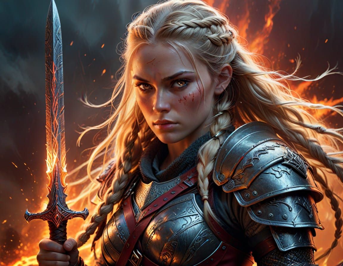 Fury Unleashed: The Saga of Minka, the Electrifying Viking Shieldmaiden