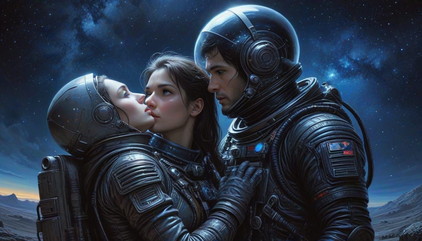 Cosmonauts' Dream in Cyberpunk Style