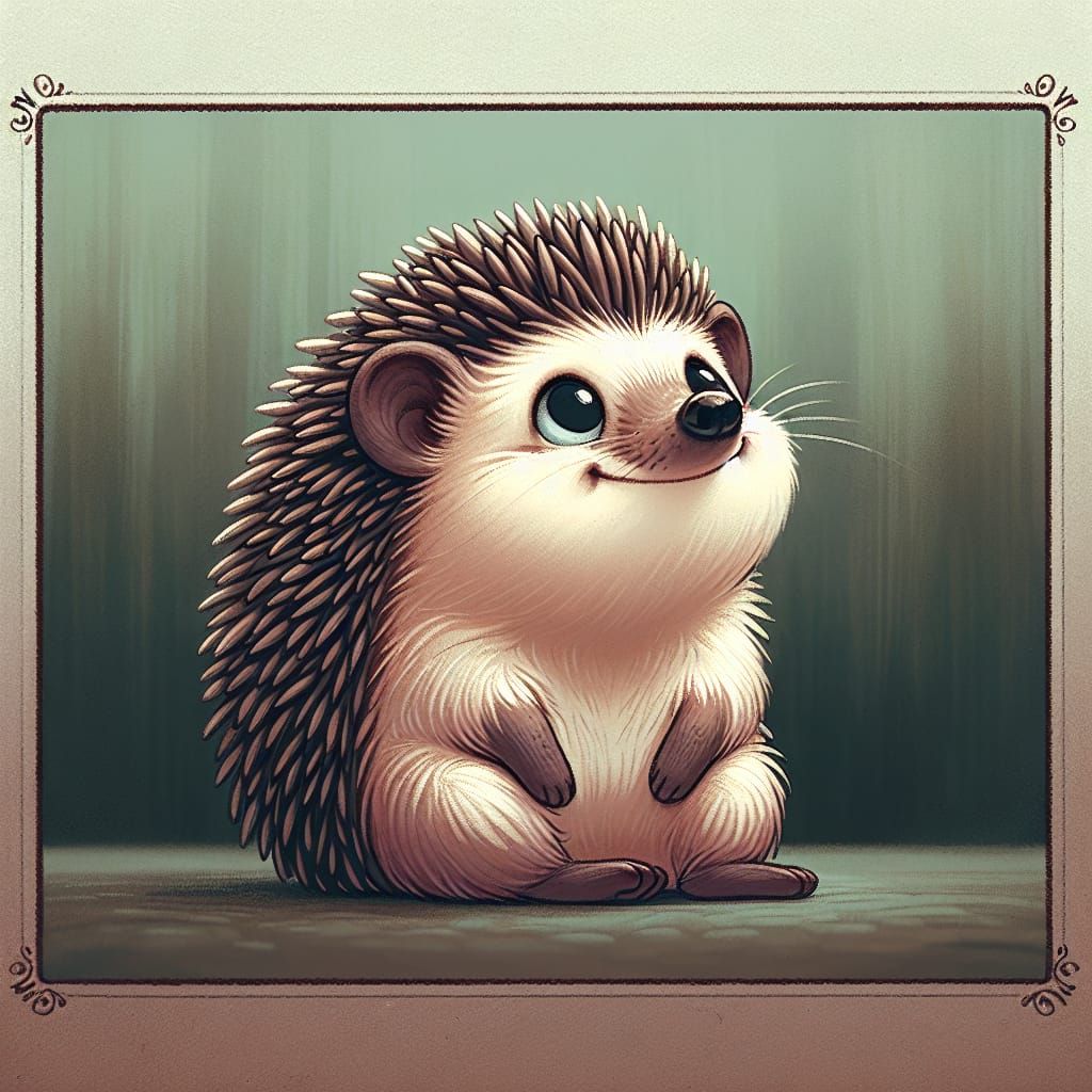Comical Hedgehog's Affectionate Gaze