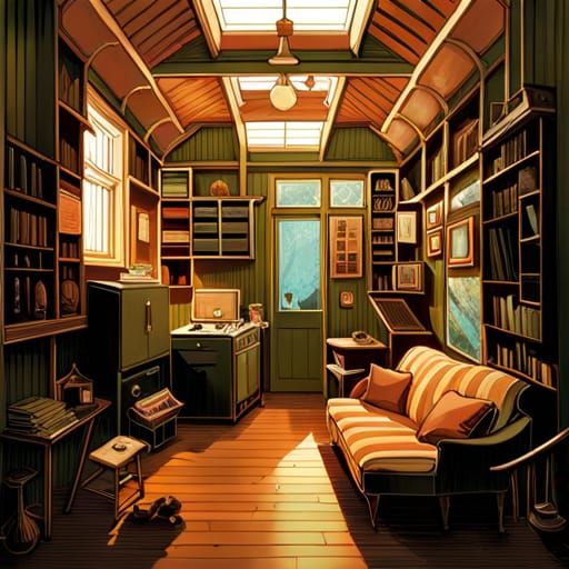 Hyperdetailed Garden Shed Interior Artwork