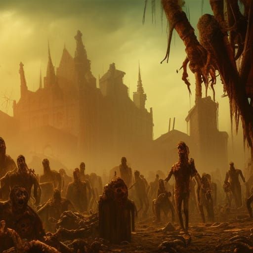 Detailed Zombie Apocalypse Matte Painting