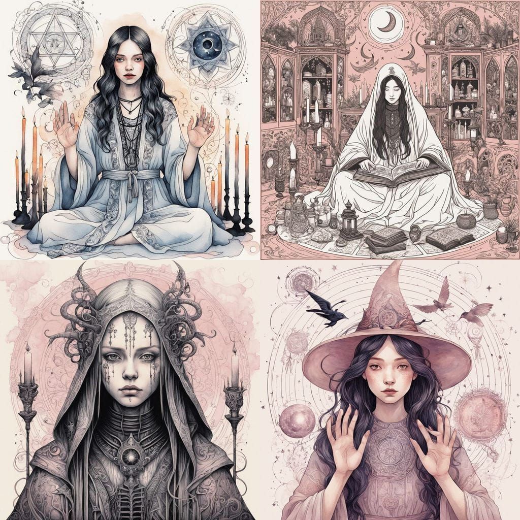 Pastel Magic Spellcasting Scene