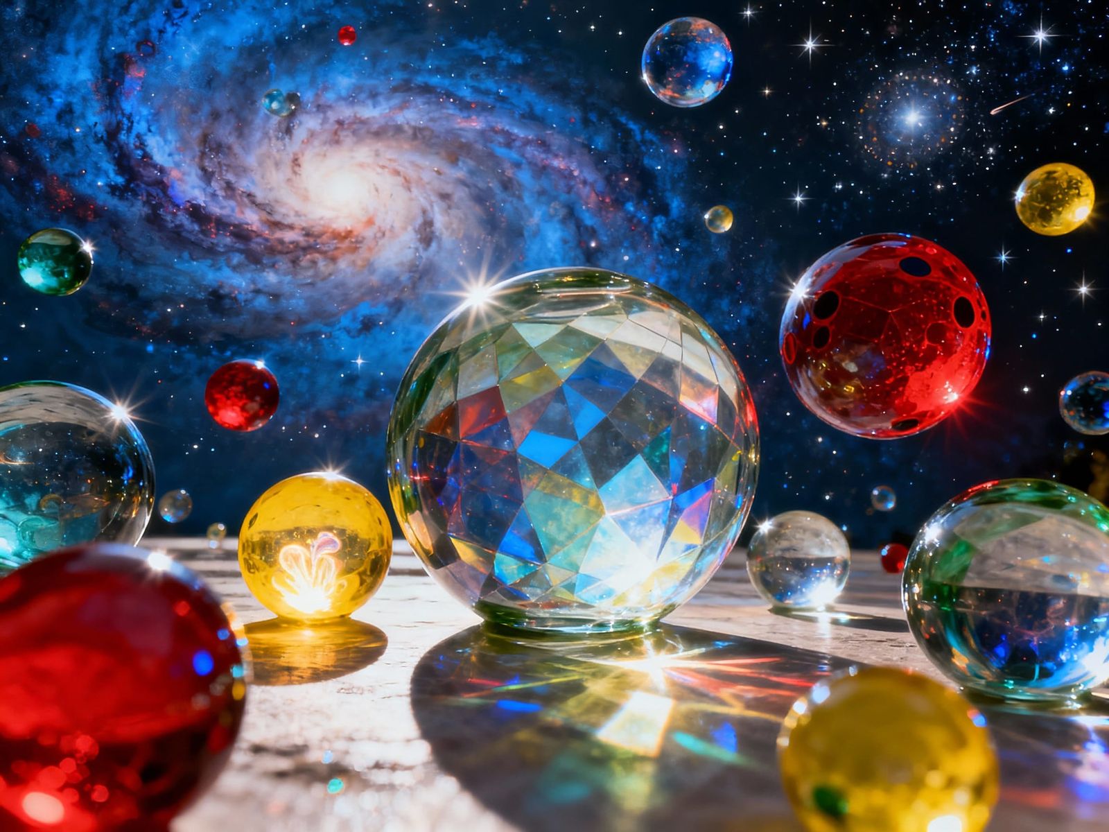 Cosmic Glass Nebula: A Kaleidoscopic Space Scene