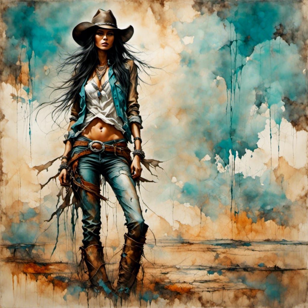 Intense Cowgirl Goddess on a Sunny Ranch