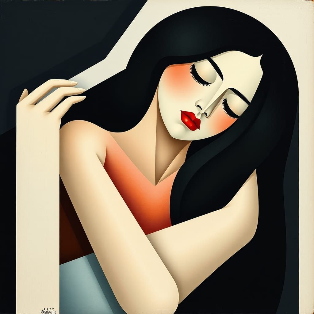 Glass Coffin: A Cubist Abstract Portrait