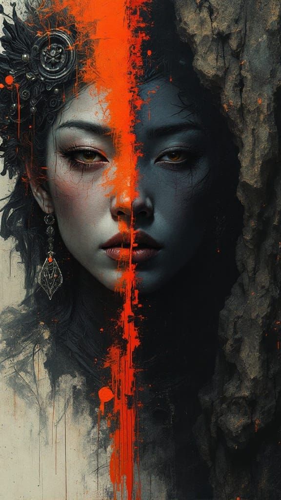 Surreal Hyperrealistic Portrait of Regal Asian Woman