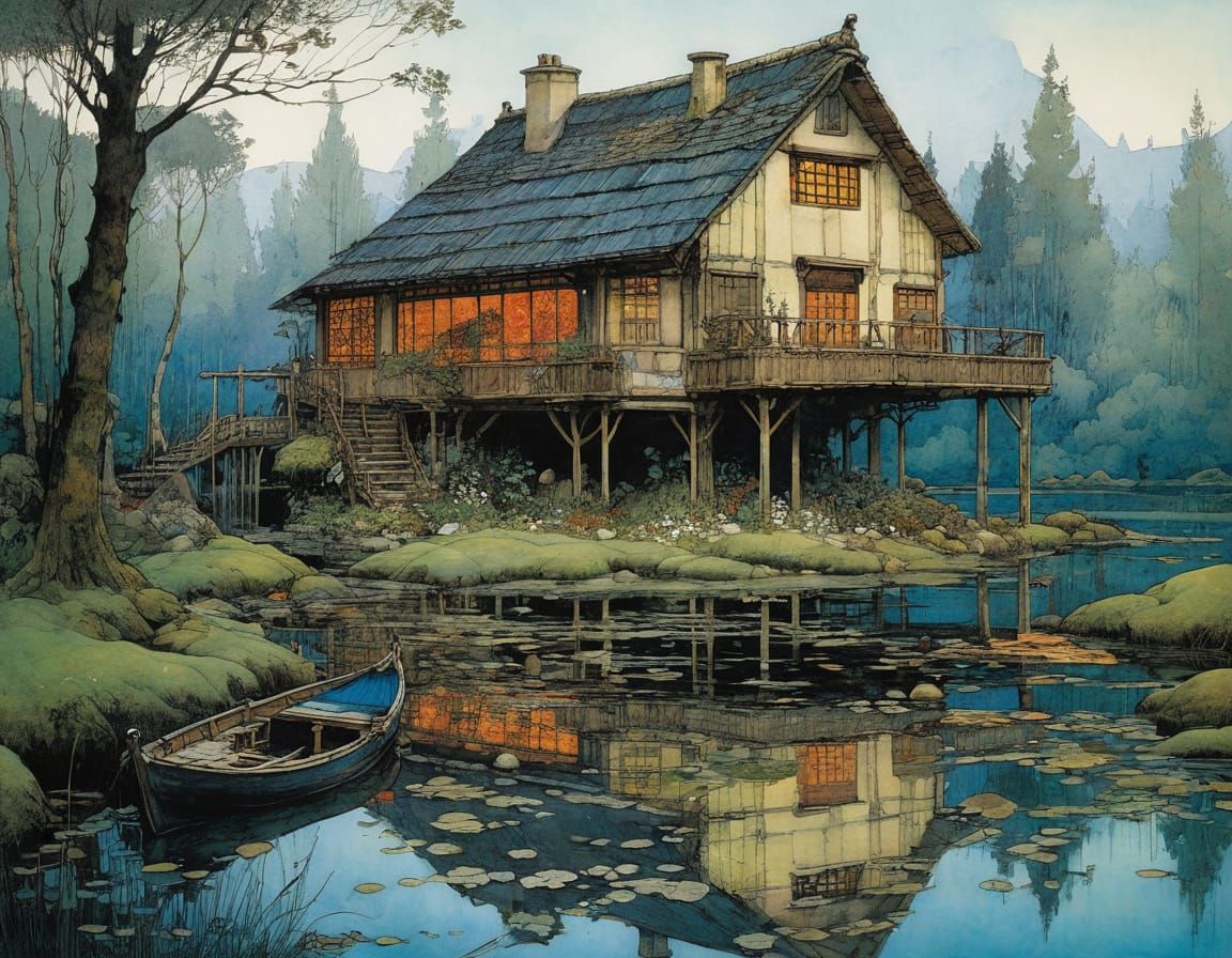 Ethereal Illustration in Triadic Colors