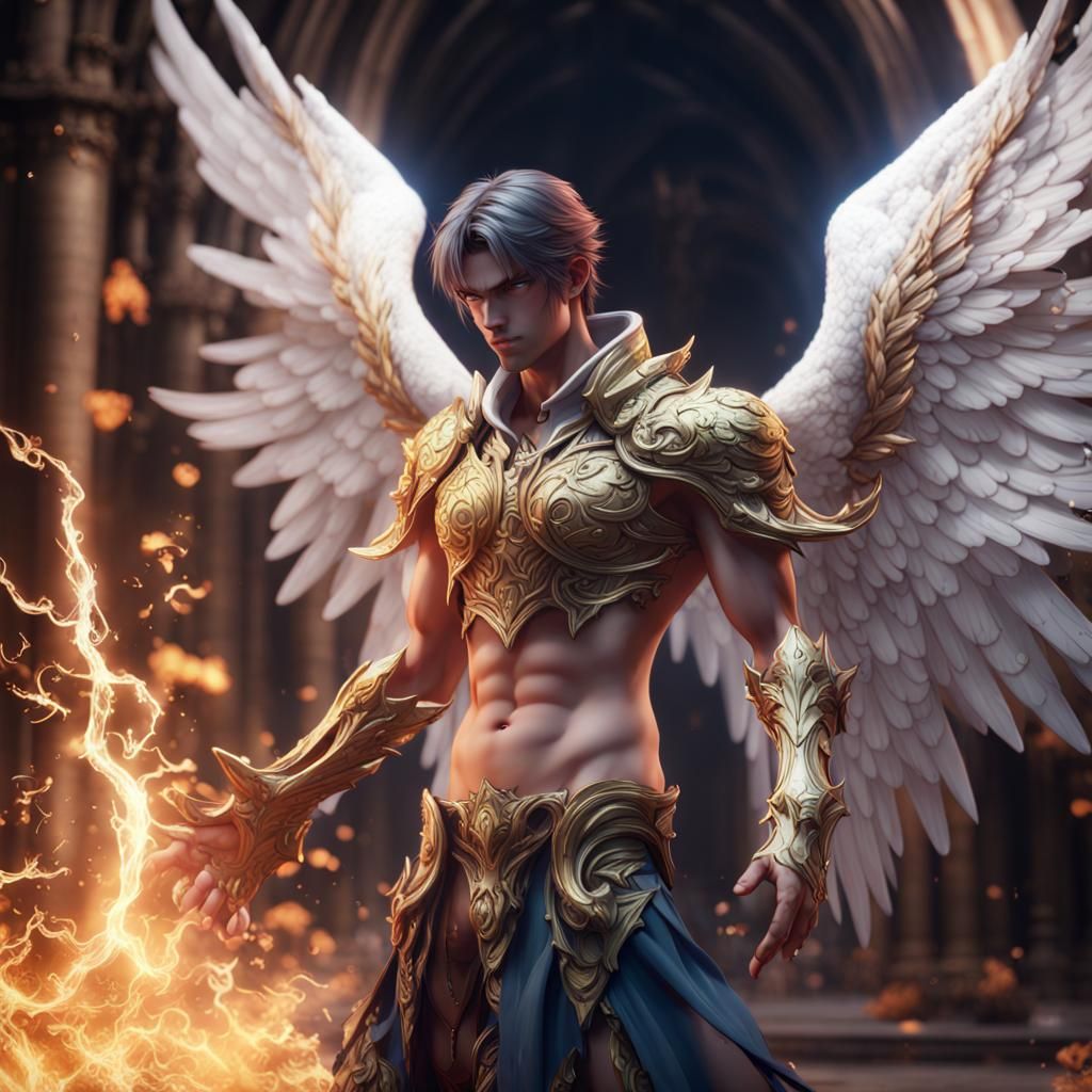 Anime Style Light Angel Male in HD