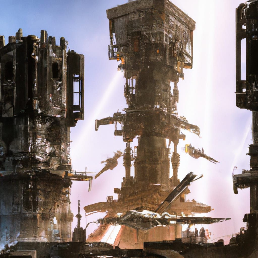 Coruscant Jedi Tower Under Attack: Digital Matte Painting