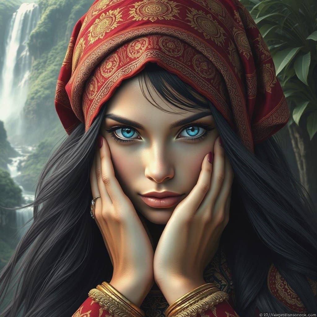 Ethereal Goddess in Golden Opulence