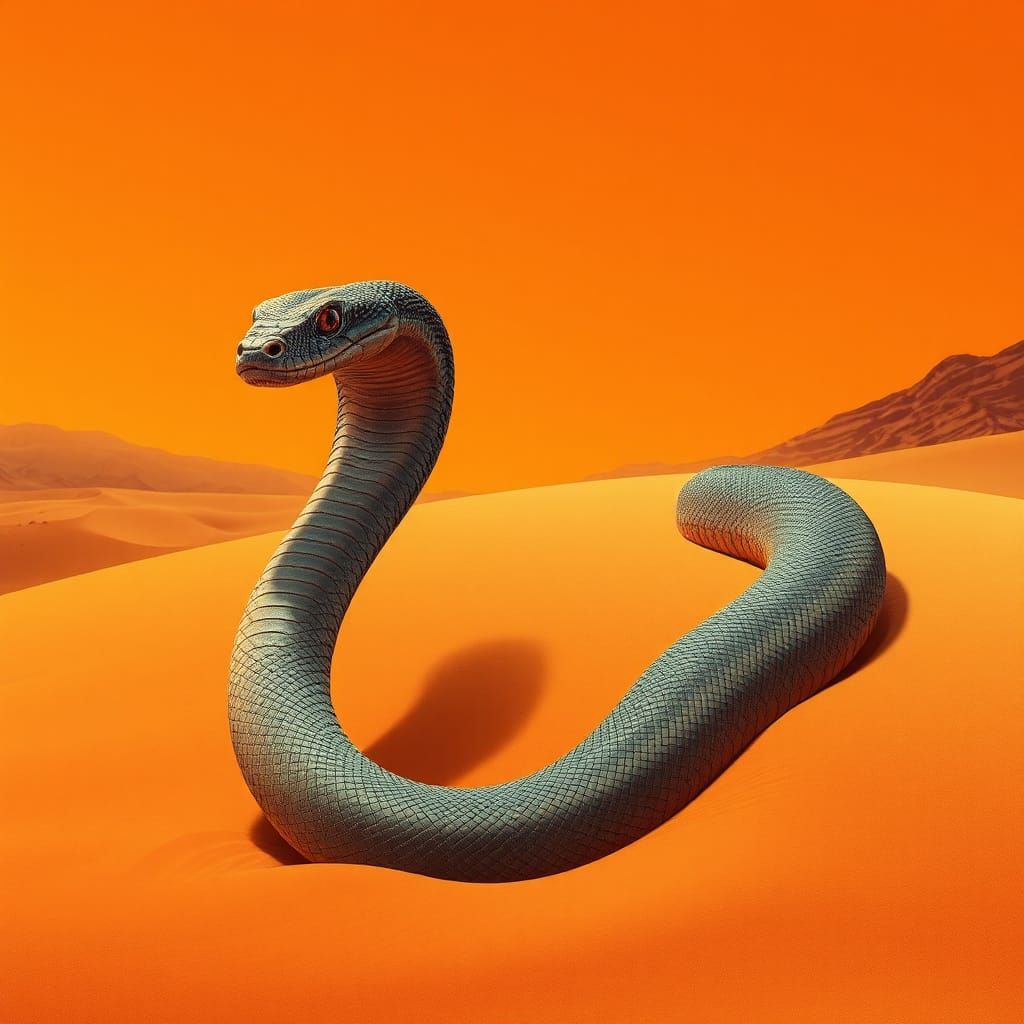 Majestic Snake in Desert Landscape