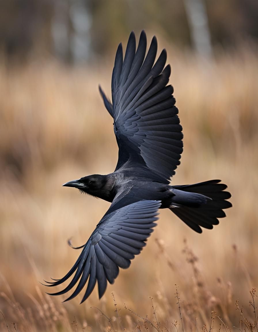 Stunning Crow in Flight
