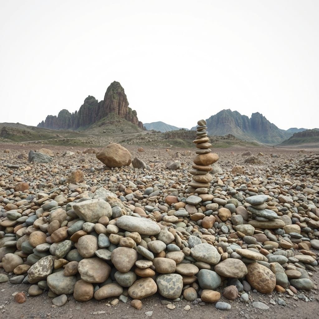 Surreal Rock Balance in Earthy Tones