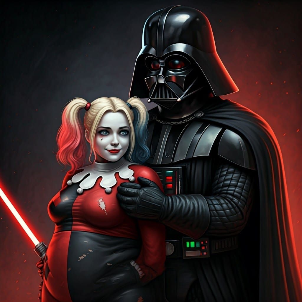 Darth Vader's Overprotective Embrace of Harley Quinn