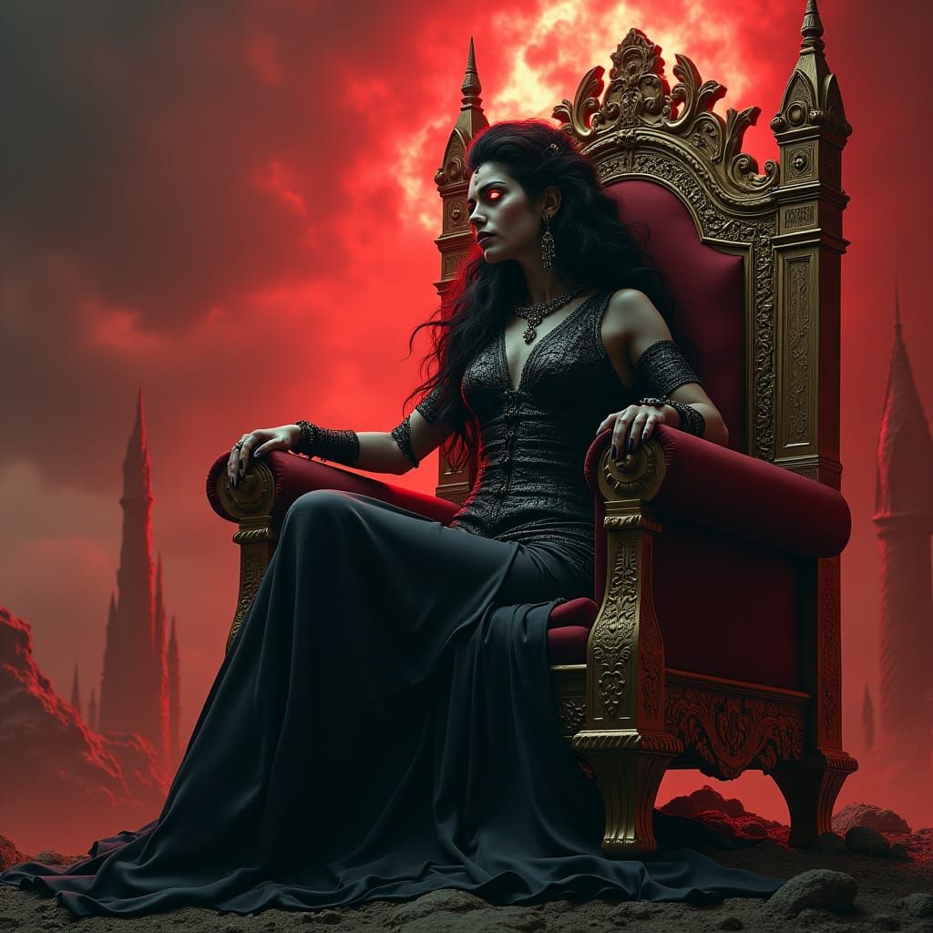 Gothic Goddess Kali Overlooking the Trump Wall