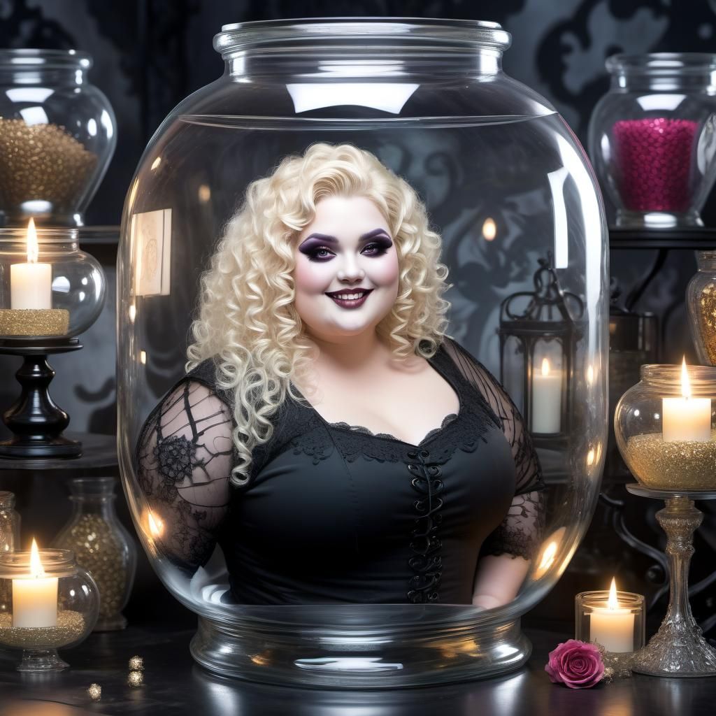 Goth Woman in a Jar