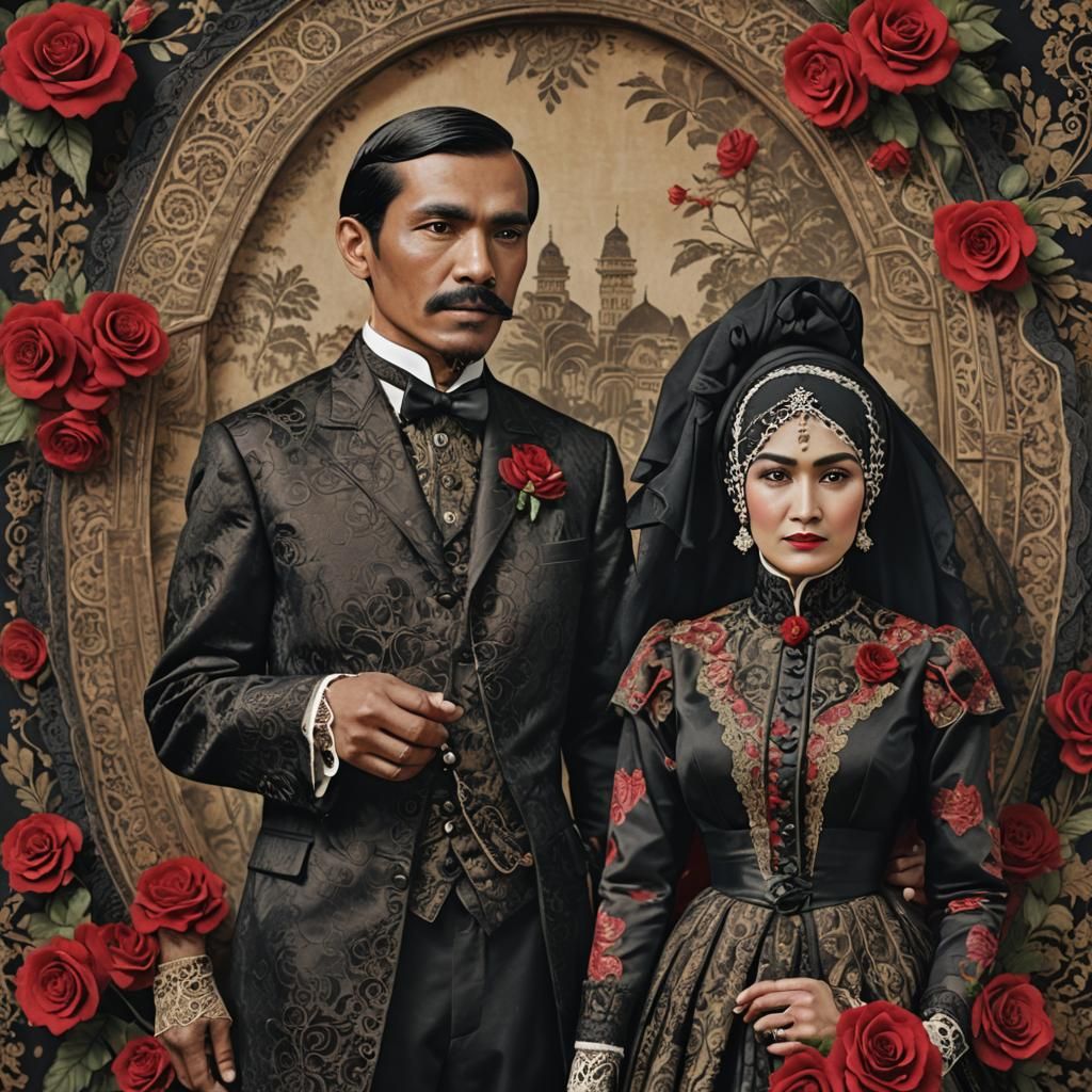 Victorian Couple in Gothic Romance Style