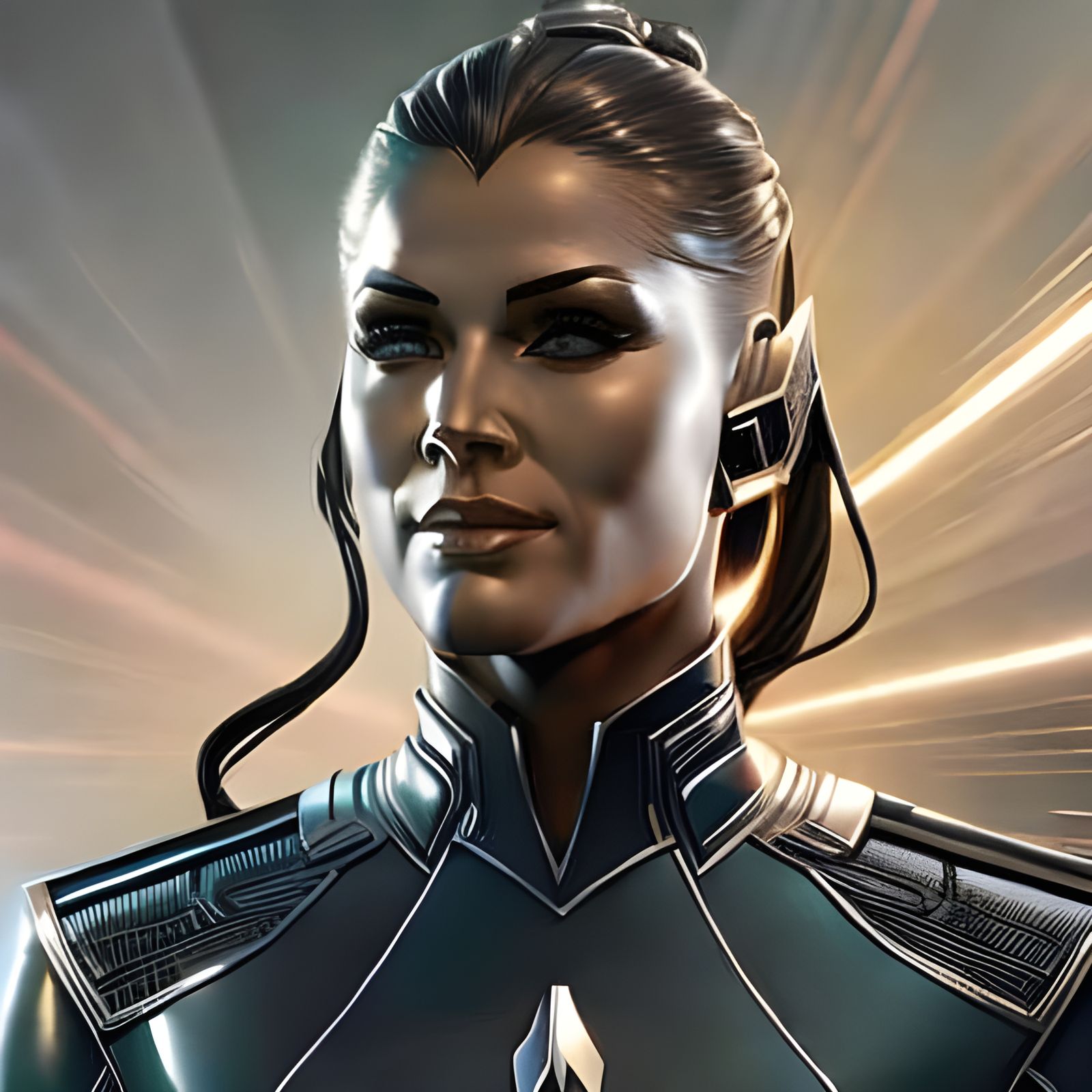 Star Trek Borg Portrait in Hyperdetailed Style