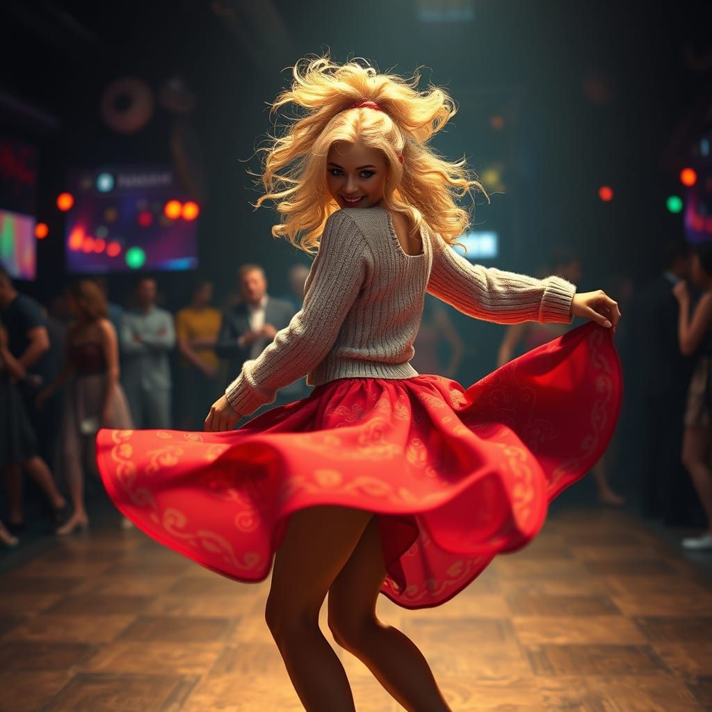 Golden Goddess Salsa Dancer in Vibrant Fantasy Style