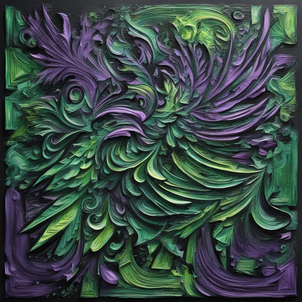 Abstract Acrylic Art with Ethnic Motifs