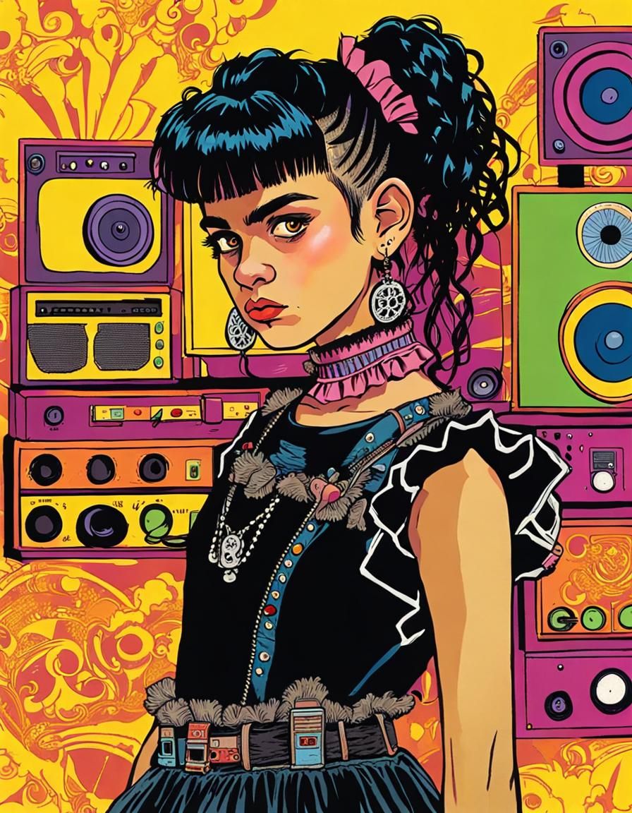 Teen Punk Portrait in Comic Book Style