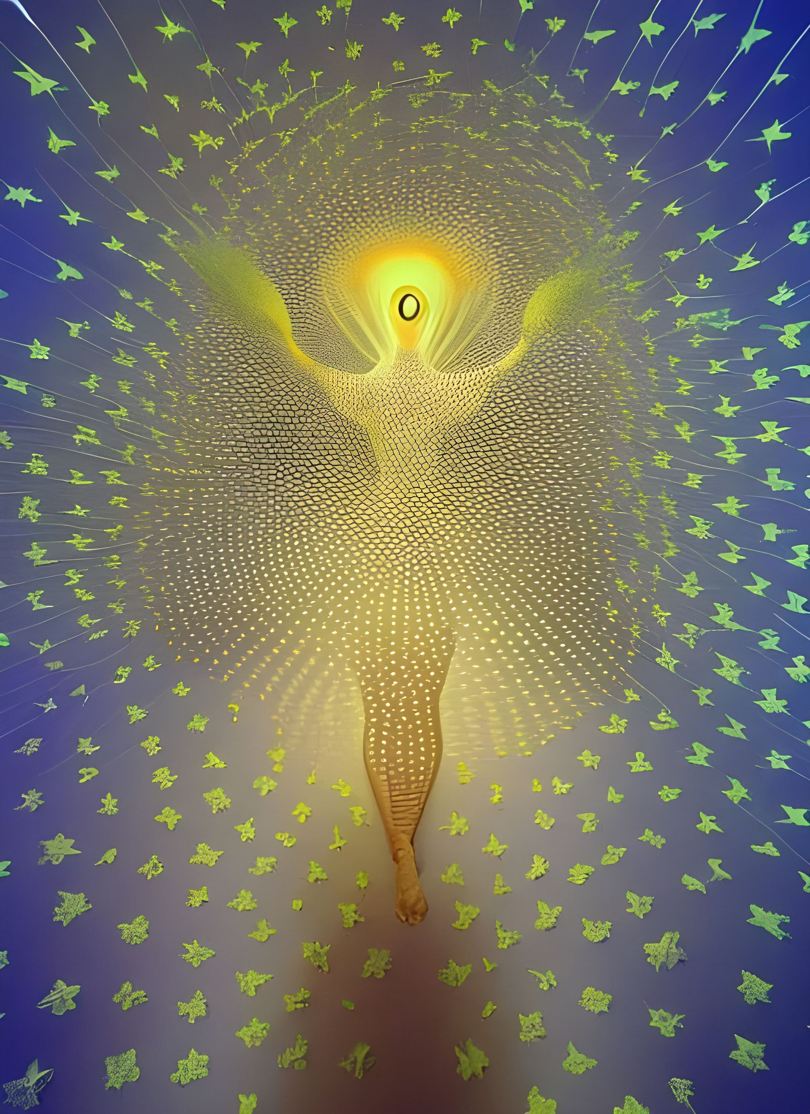 Dreamlike Night World with Radiant Light Rays