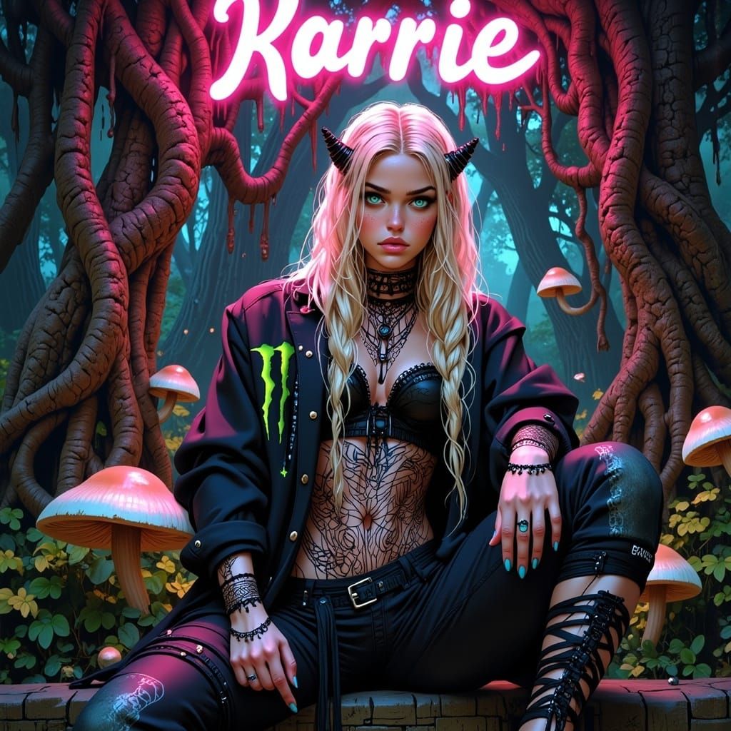 Luminous Beauty in Mystical Forest, Digital Art