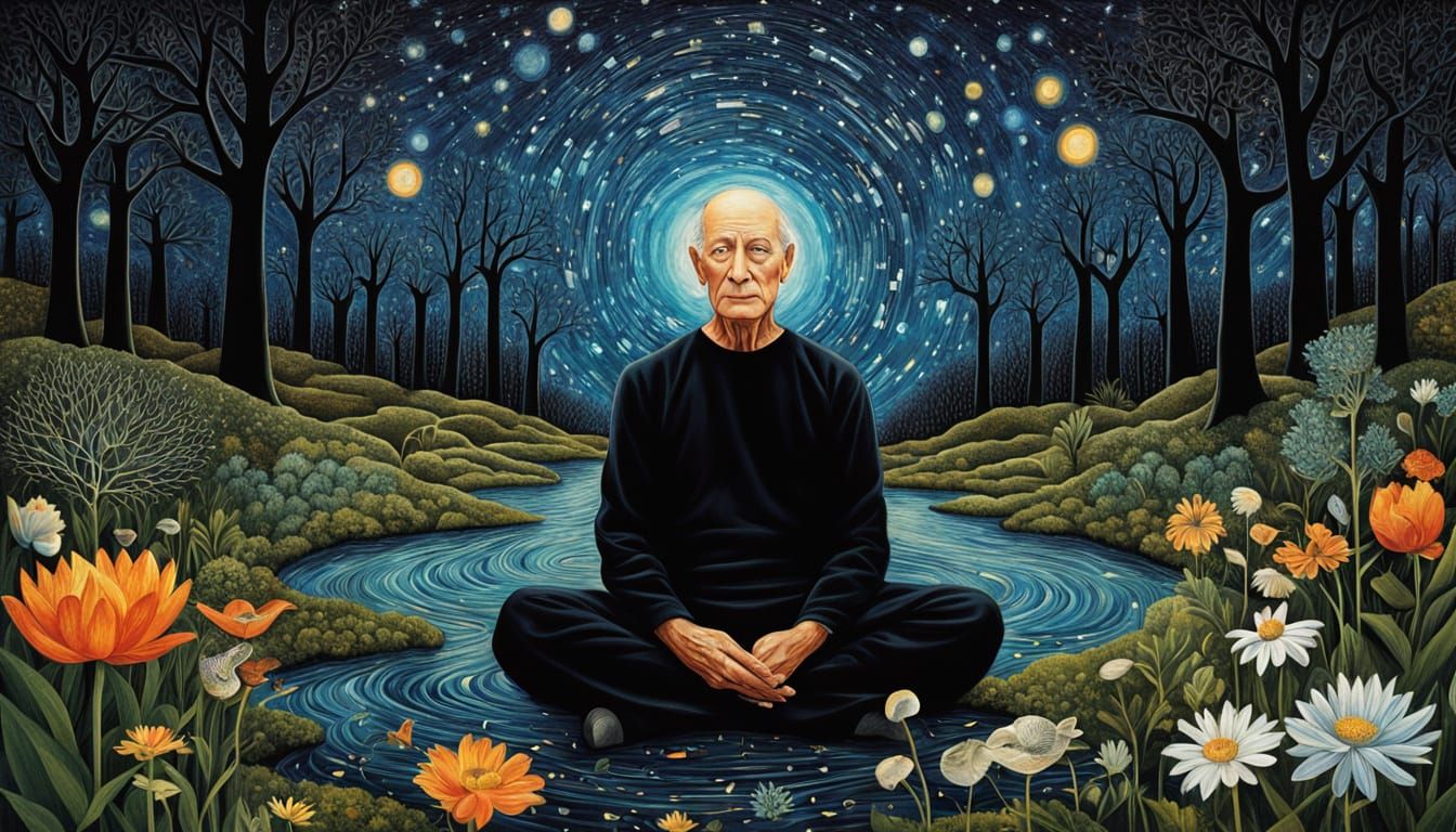 Cosmic Bio Art Collage in Vibrant Digital Style