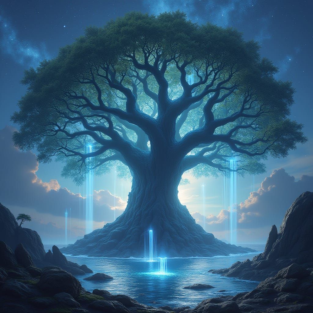Yggdrasil World Tree in Cosmic Landscape