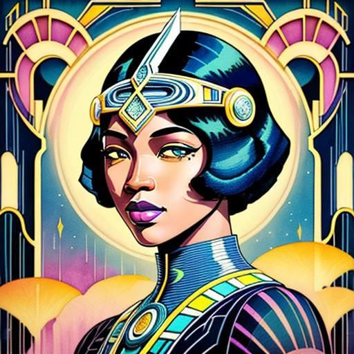 Art Deco Poster of an African American Woman