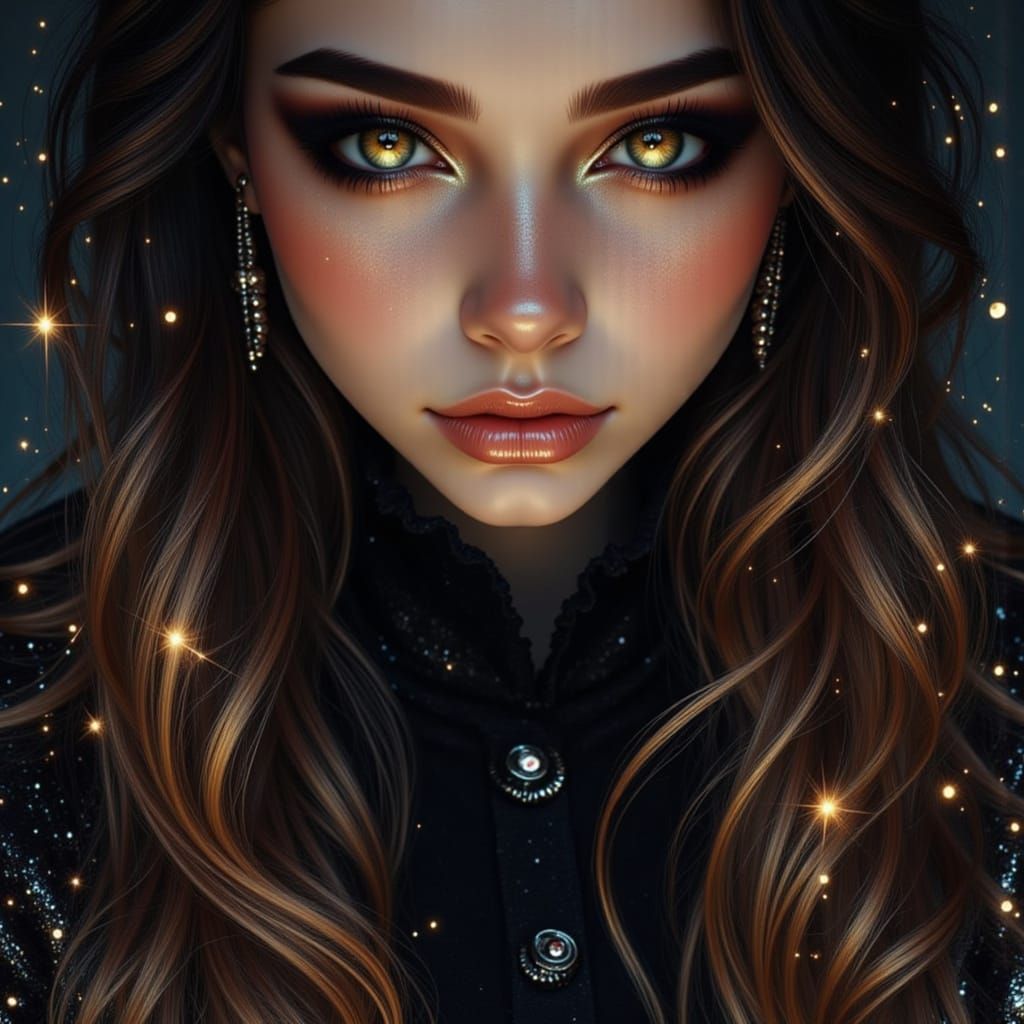 Elegant Tuxedo with Surreal Sparkle Accents