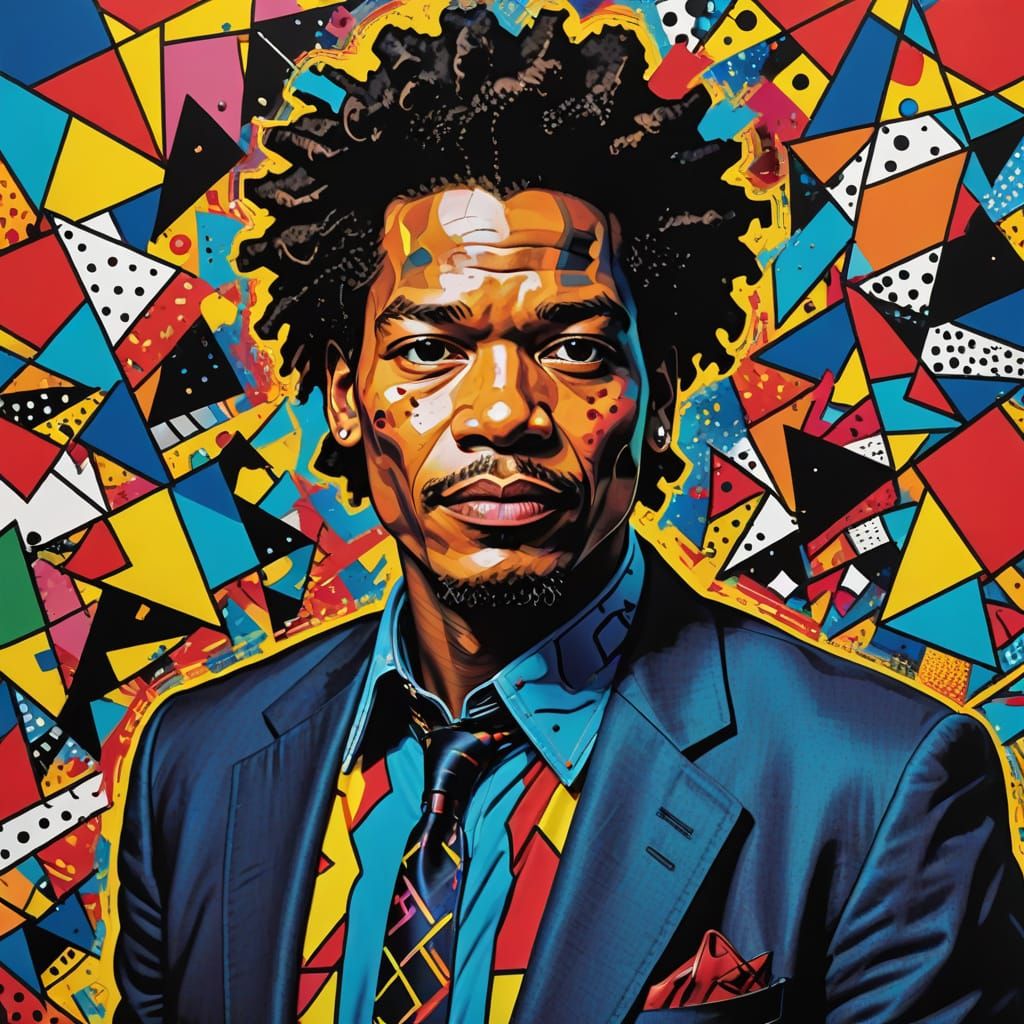 Vibrant Pop Art Portrait of a Charismatic Celebrity