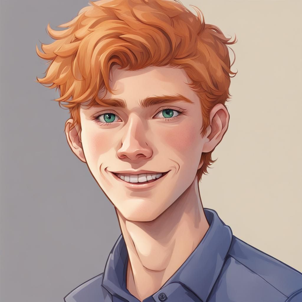 Strawberry Blonde Teen Portrait with Dimples