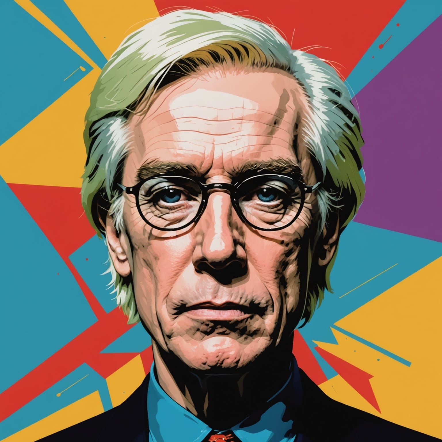 Andy Warhol Caricature in Pop Art Style
