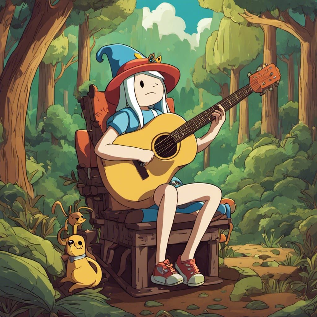 Adventure Time Girl on Forest Throne Portrait