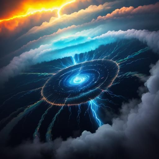 Surreal Lightning Vortex Amidst a Thunderstorm