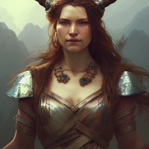 Detailed Portrait of Female Viking in Unreal Engine 5