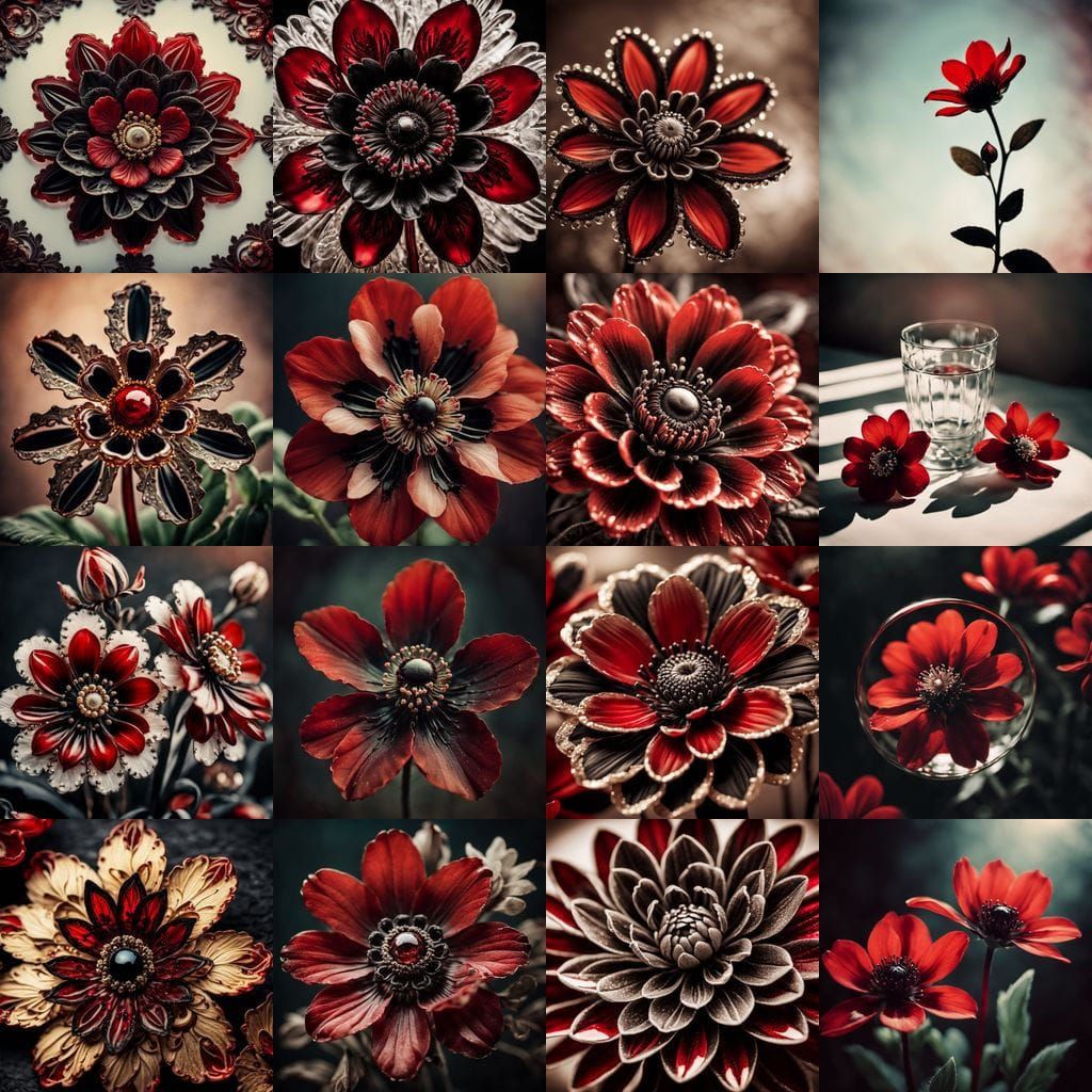 Vintage Glass Flower in Deep, Intricate Color