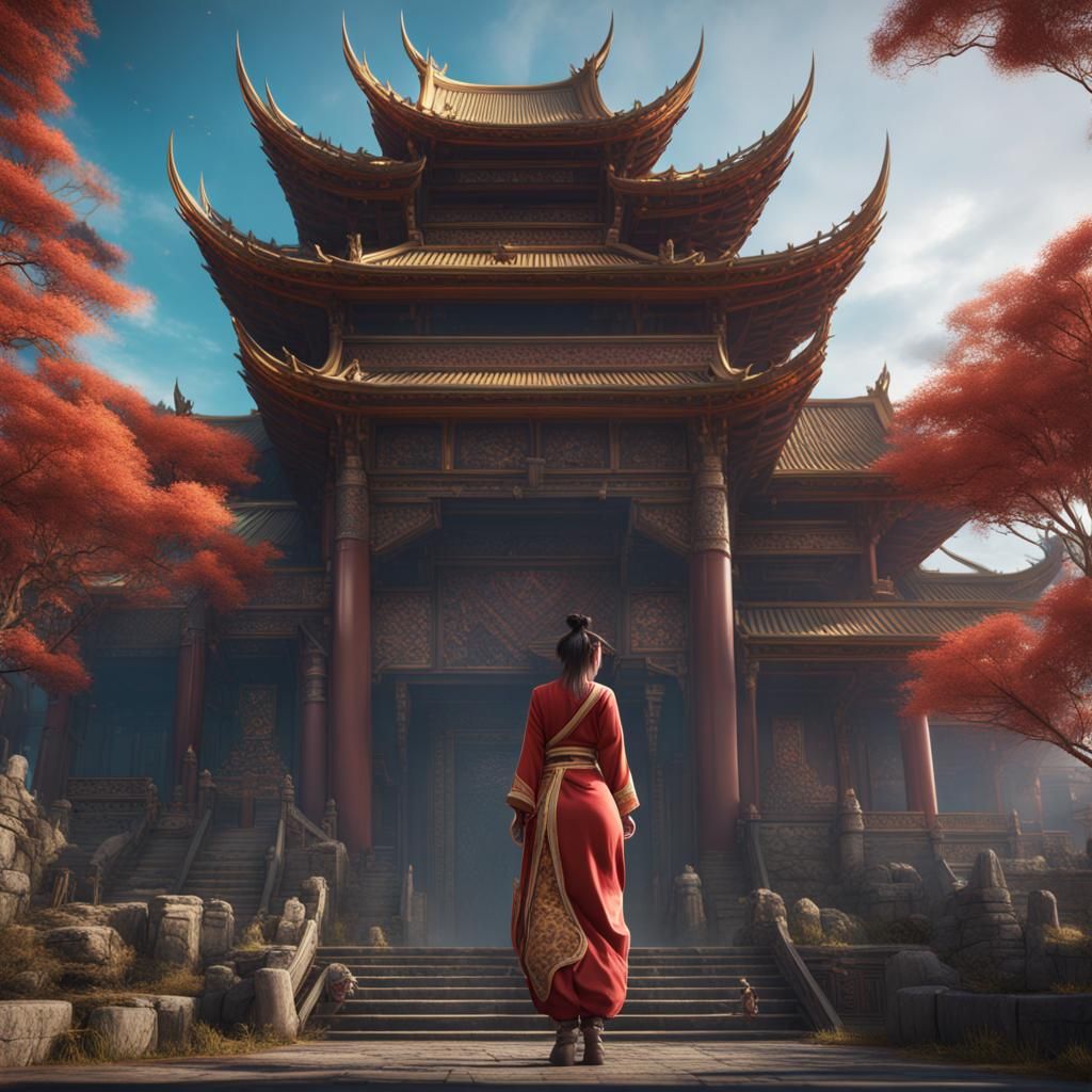 Detailed Matte Painting of an Asian Woman