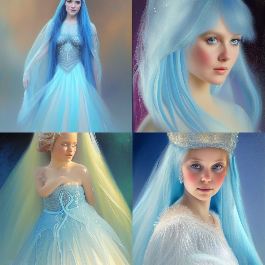 Ice Crystal Princess in Academic Realism Style
