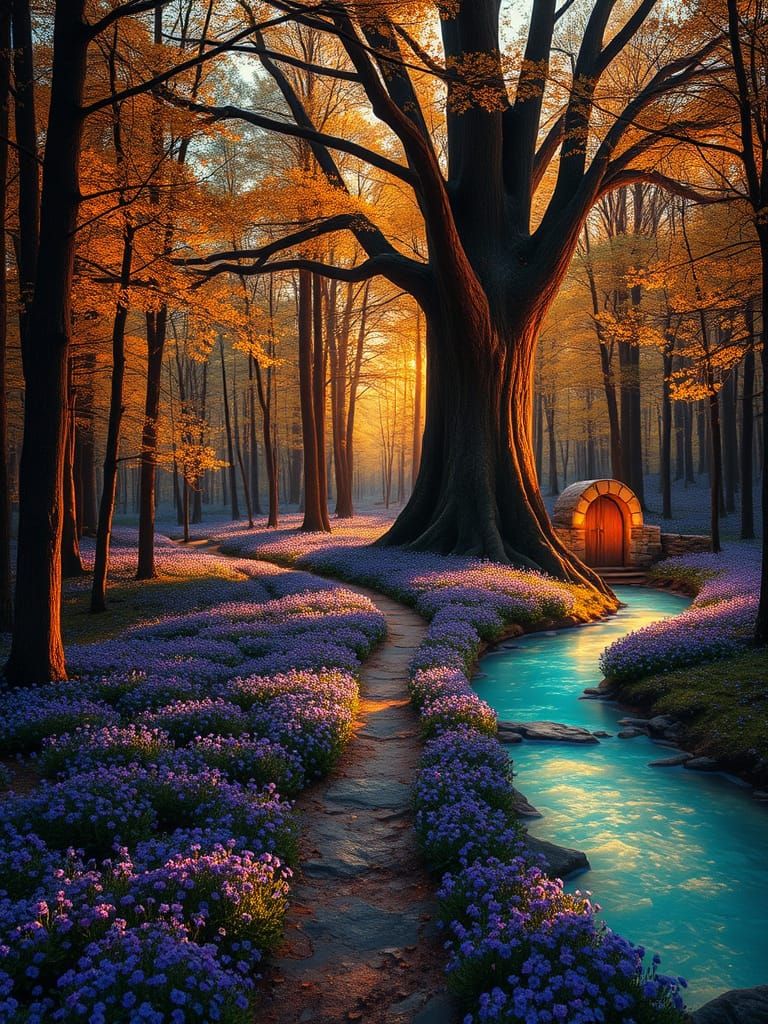 Twilight Magic in a Golden Forest