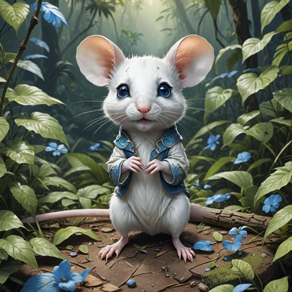 Elegant Azure-Eyed Mouse: Jungle's Cutest Predator