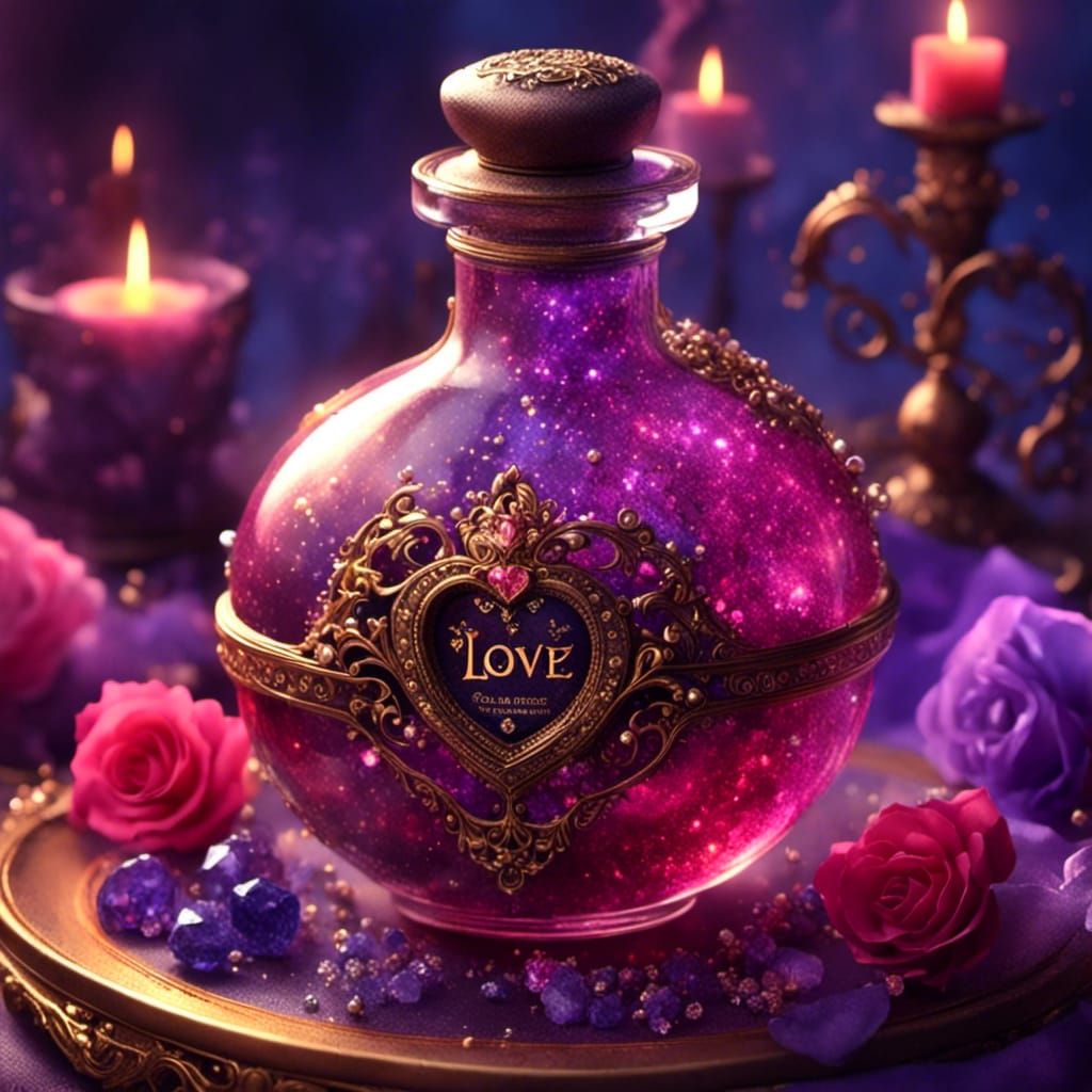 Sparkling Love Potion in Watercolor Style