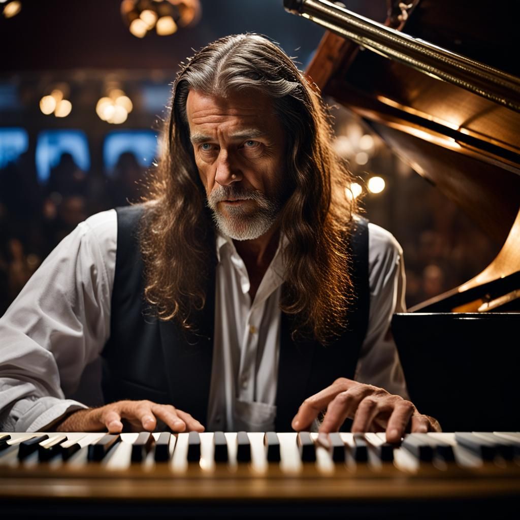 Man Plays Piano in Jazz Club Portrait